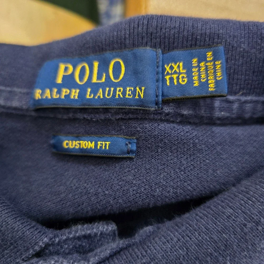 Polo by Ralph Lauren Navy Blue Polo Shirt with Bear Patch